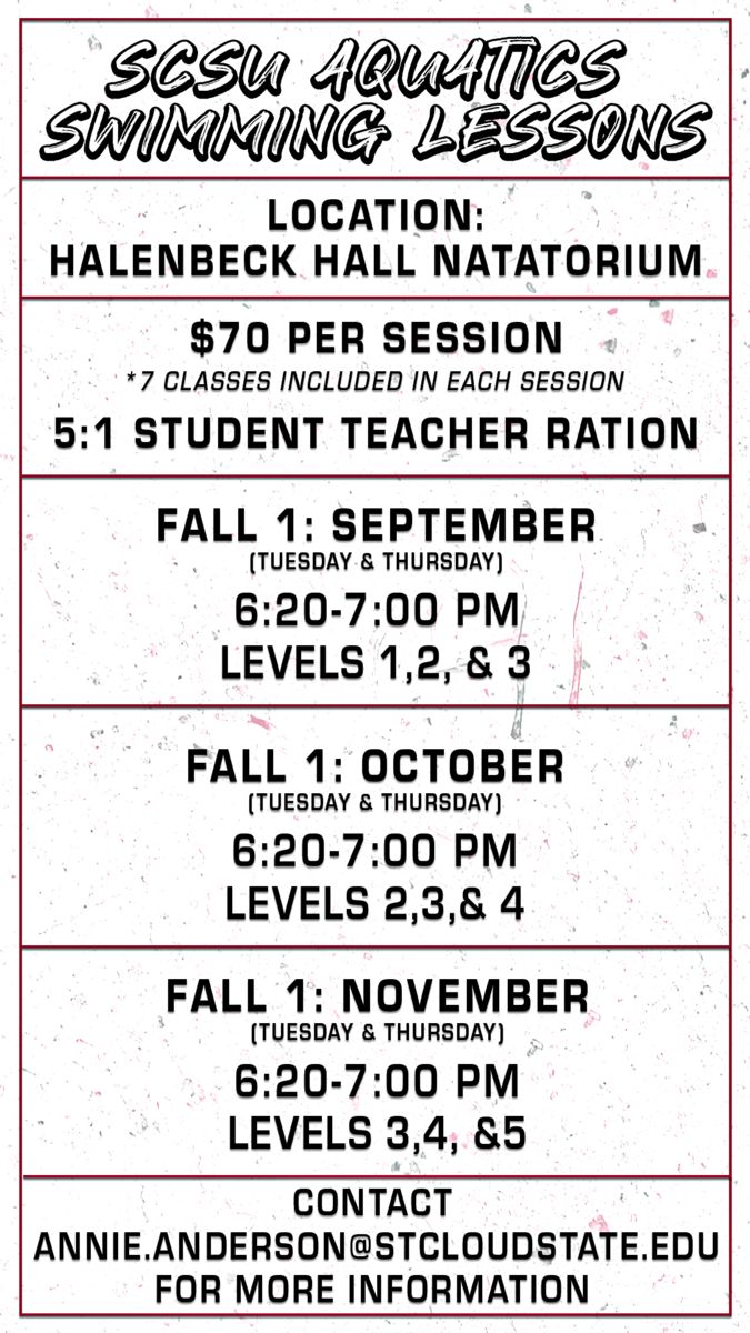 SCSU Swimming Lessons Flyer